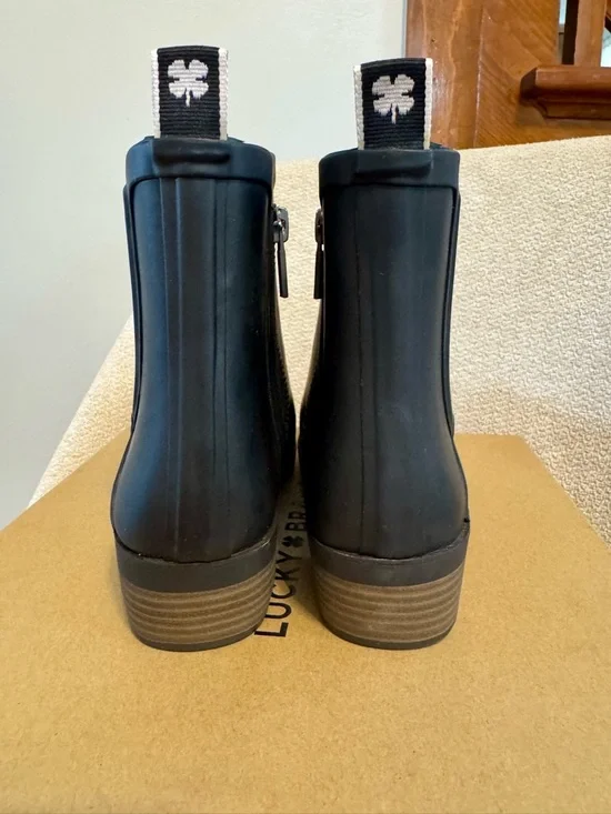 Lucky Brand Basel H2O Waterproof Rain Ankle Boots in Black - Picture 4 of 10